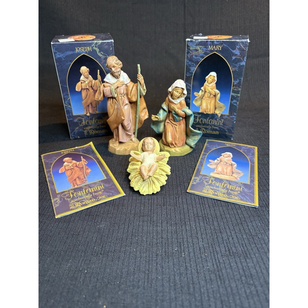Fontanini Roman Italy Nativity Figures Joseph Mary Baby Jesus 1991 Set of 3